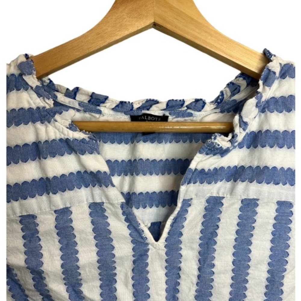 Talbots Plus Cotton Striped Blouse Top Sz XL - Picture 4 of 6